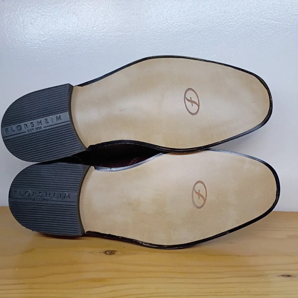 Florsheim Men's Dress Shoes‎ Size 10 D Square Toe Brown Derby Oxfords Leather